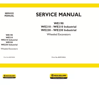 NEW HOLLAND WE210 INDUSTRIAL WHEEL LOADER Service Repair Manual Instant Download