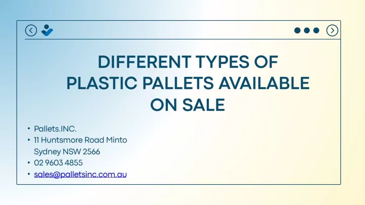 different types of plastic pallets available