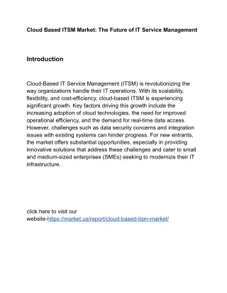 cloud based itsm market the future of it service