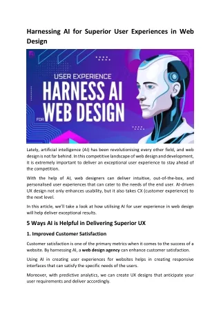 Harnessing AI for Superior User Experiences in Web Design