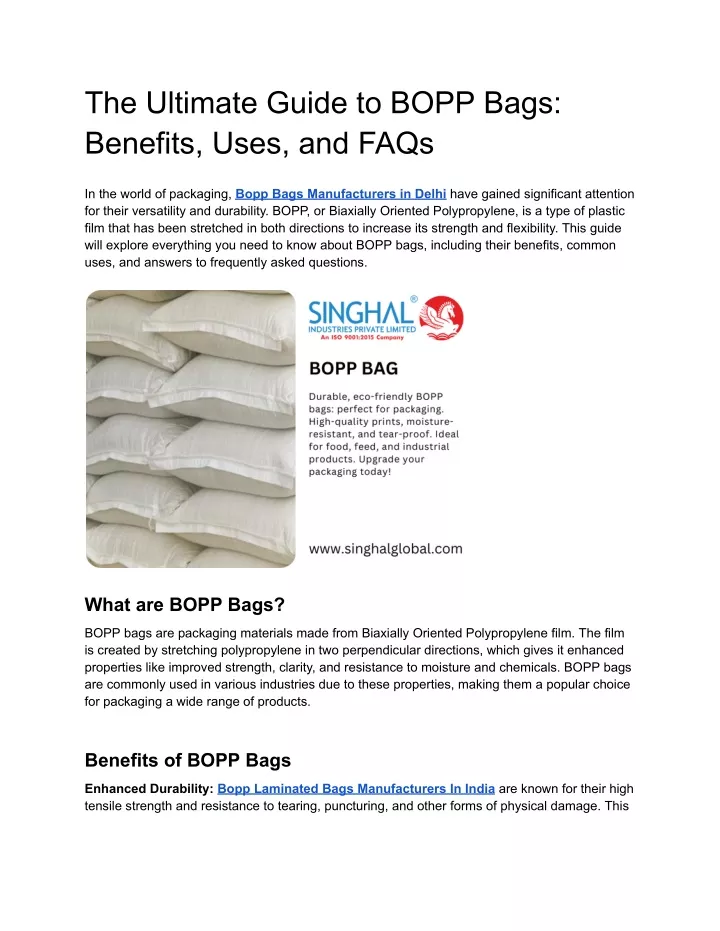 the ultimate guide to bopp bags benefits uses