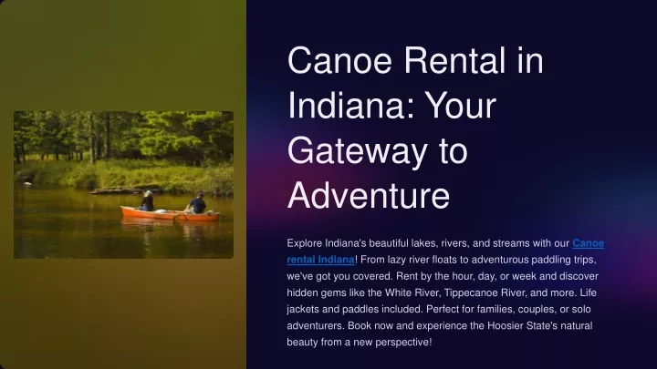 canoe rental in indiana your gateway to adventure