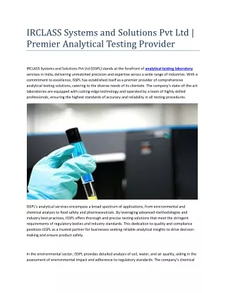 analytical testing laboratory