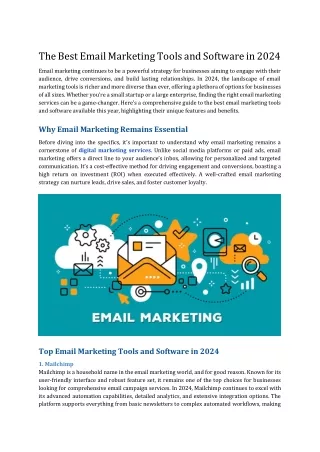 The Best Email Marketing Tools and Software in 2024