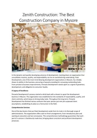 zenith construction the best construction company