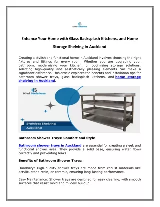 Glass Backsplash Kitchens, and Home Storage Shelving in Auckland