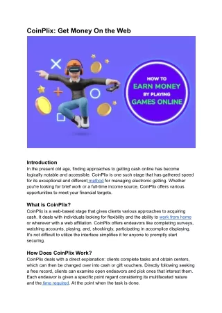 CoinPlix_ The Ultimate Guide to Earning Money from Home