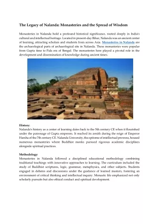 Monasteries in  Nalanda