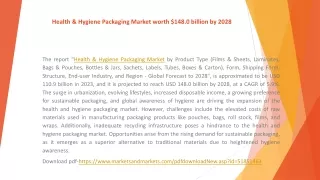 Health & Hygiene Packaging Market worth $148