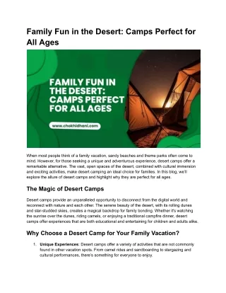 Family Fun in the Desert_ Camps Perfect for All Ages