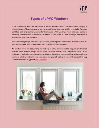Types of uPVC Windows