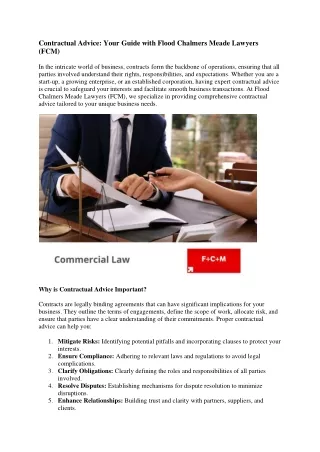 Contractual Advice