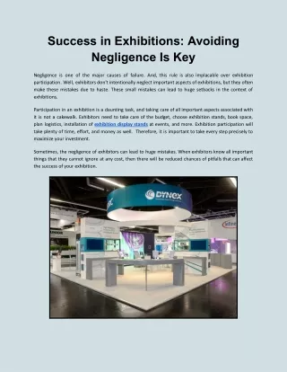 Success in Exhibitions_ Avoiding Negligence Is Key