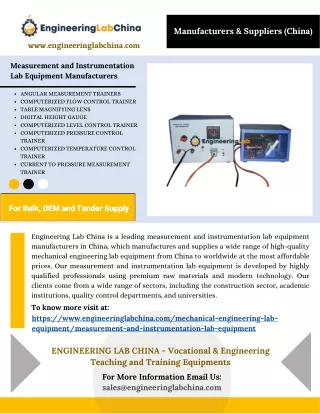 Measurement and Instrumentation Lab Equipment Manufacturers