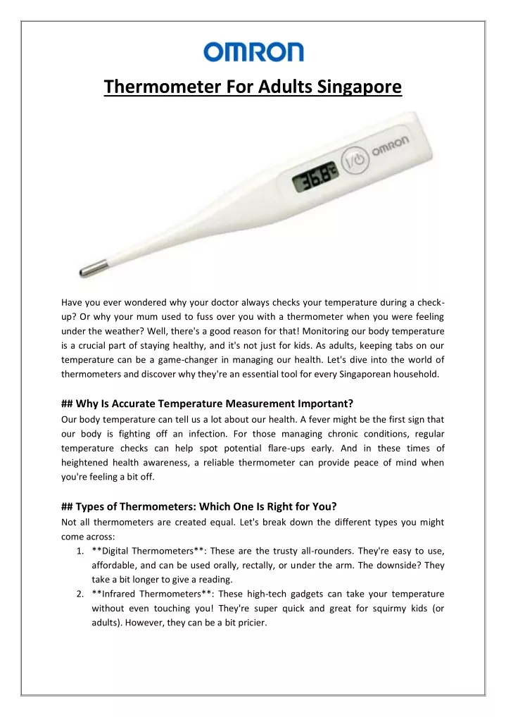 thermometer for adults singapore