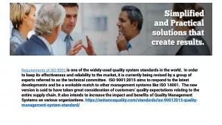 r equirements of iso 9001 is one of the widely