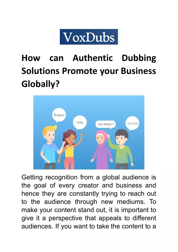 how solutions promote your business globally