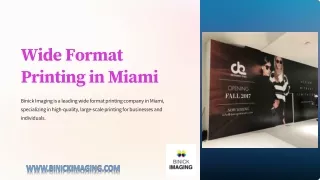 Wide Format Printing Miami | Binick Imaging