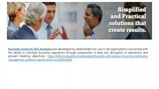 business continuity iso standard was developed