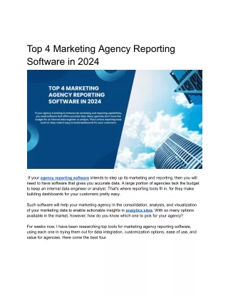 Top 4 Marketing Agency Reporting Software in 2024