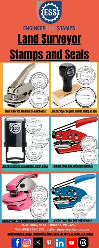 Professional Land Surveyor Stamps and Seals