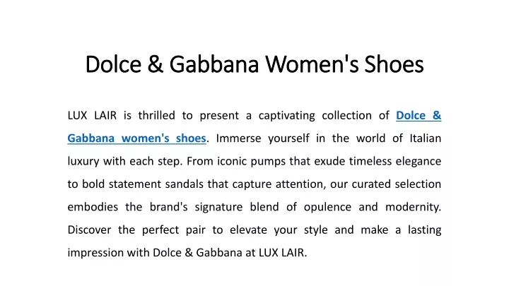 dolce gabbana women s shoes