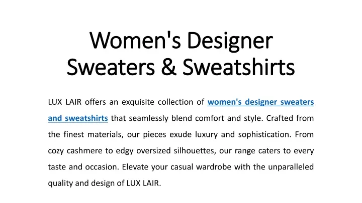 women s designer sweaters sweatshirts