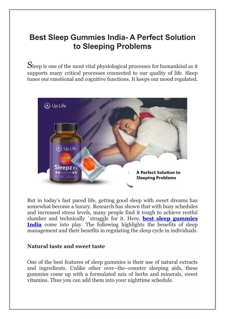 best sleep gummies india a perfect solution