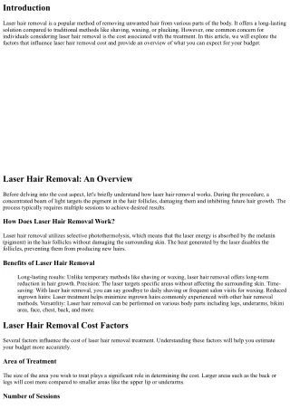 Laser Hair Removal Cost: What to Expect for Your Budget