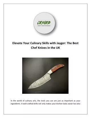 Japanese Kitchen Knife Set - Precision Blades for Culinary Excellence | Jayger