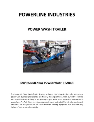 Your Complete Resource for Power Wash Trailer and Washer Trailer Equipment