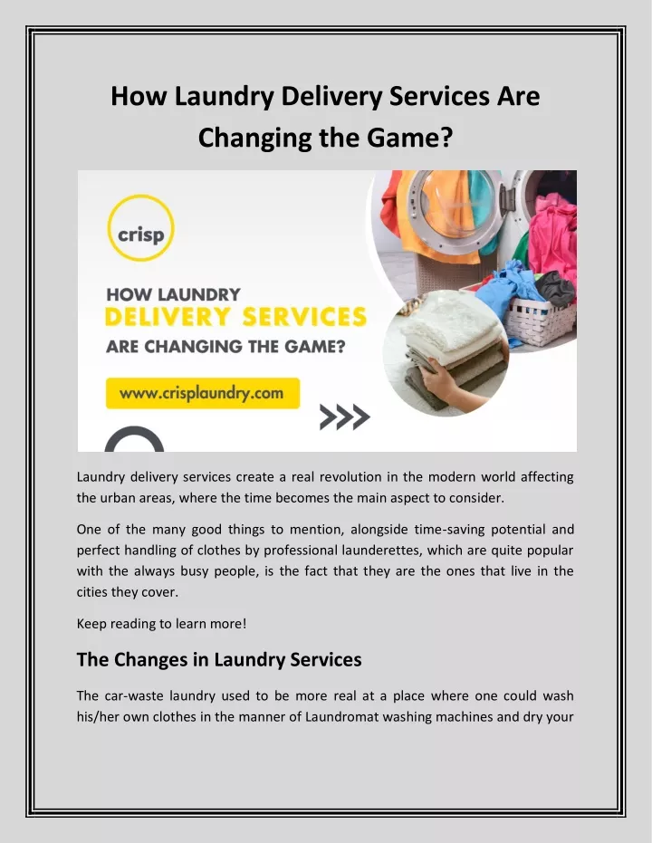 how laundry delivery services are changing