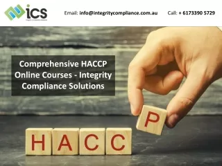 Comprehensive HACCP Online Courses - Integrity Compliance Solutions