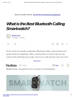 What is the Best Bluetooth Calling Smartwatch_ _ by Boston Levin _ Jul, 2024 _ Medium