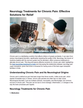 Neurology Treatments for Chronic Pain_ Effective Solutions for Relief