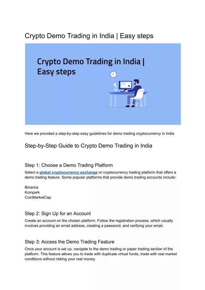 crypto demo trading in india easy steps