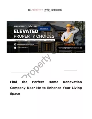 Airbnb Property Management  Toronto - All Property Services
