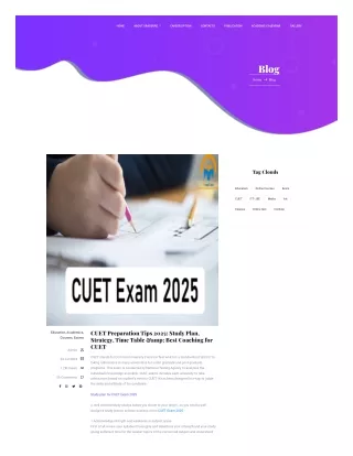 CUET Preparation Tips 2025 Study Plan, Strategy, Time Table & Best Coaching for CUET