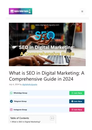 What is SEO in Digital Marketing A Comprehensive Guide
