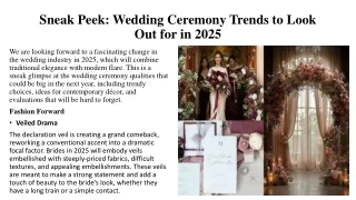 Wedding Ceremony Trends to Look Out for in 2025