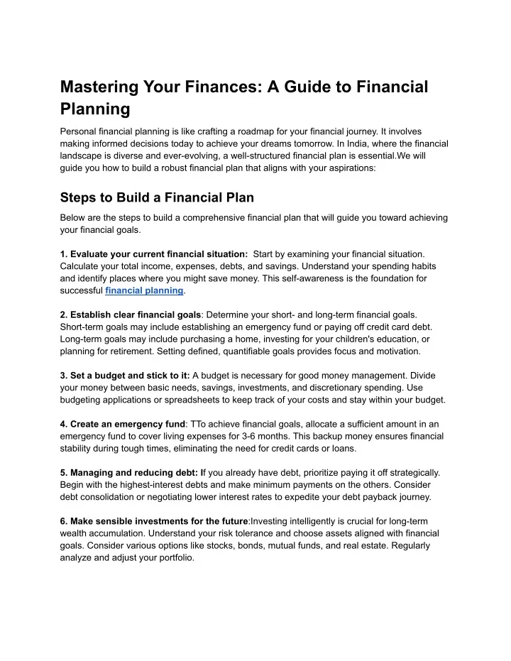 mastering your finances a guide to financial