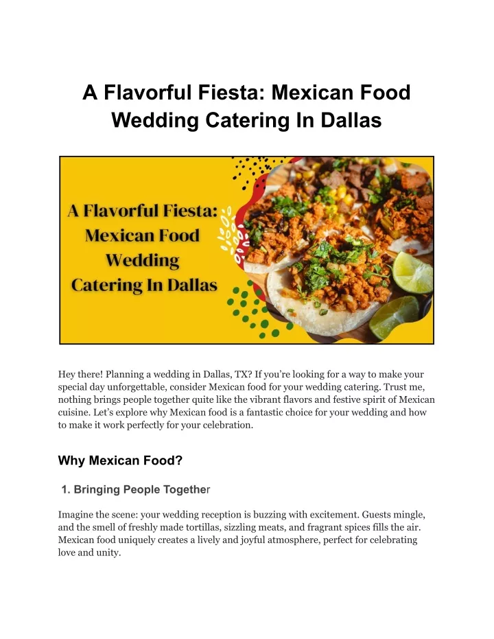 a flavorful fiesta mexican food wedding catering