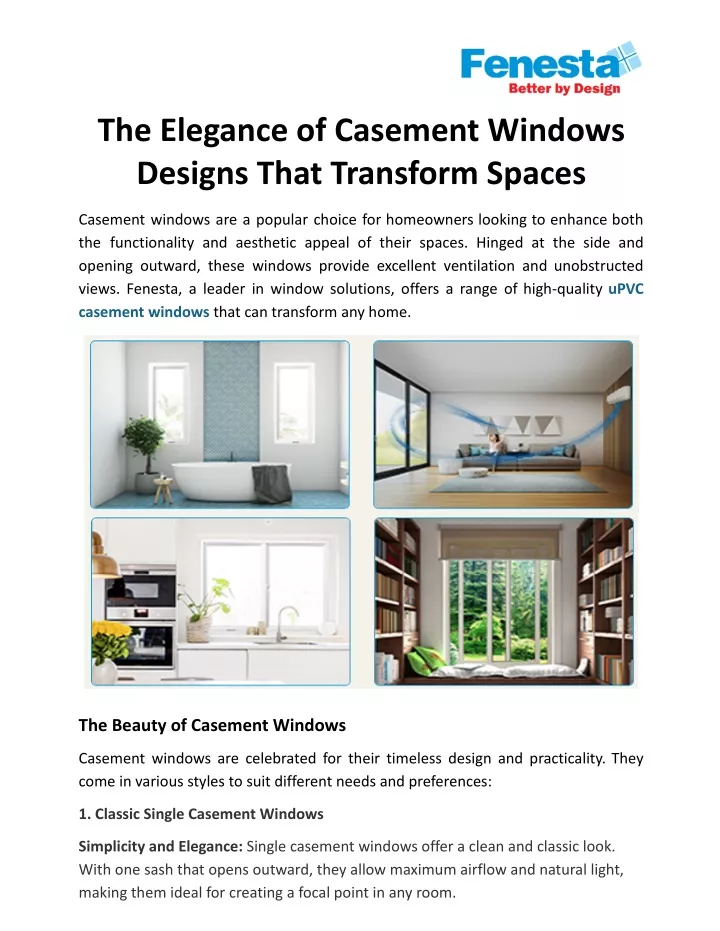 the elegance of casement windows designs that