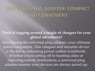 universal plug adapter compact and convenient