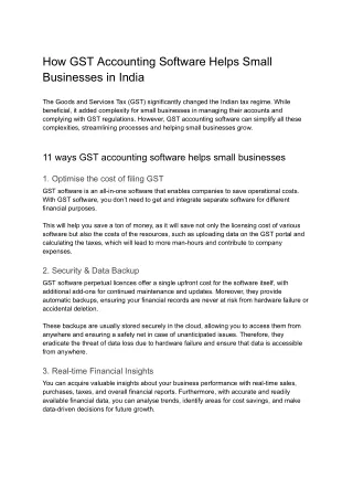 How GST Accounting Software Helps Small Businesses in India