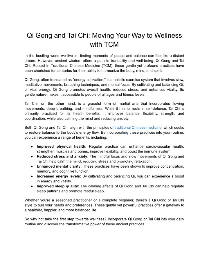 qi gong and tai chi moving your way to wellness