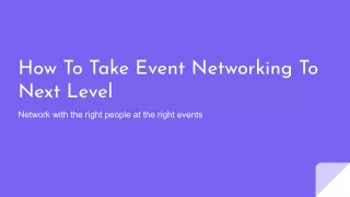 how to take event networking to next level