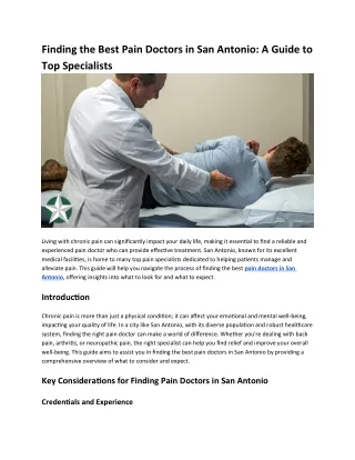 Chronic Pain Doctors in San Antonio, Texas | Advantage HCS