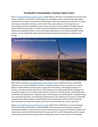 the benefits of sustainability creating a better