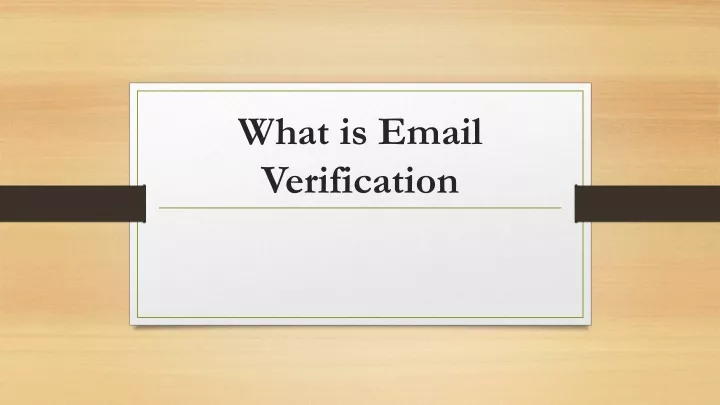 what is email verification